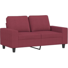 Vidaxl Sofa 2-Sitzer, Loungesofa Couch mit Armlehnen Rückenkissen, Wohnzimmersofa Designsofa mit Metallgestell, Sitzmöbel Zweisitzer, Weinrot Stoff