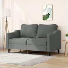 CIADAZ 2-Sitzer-Sofa Dunkelgrau 140 cm Stoff, Loungesofa, Sofas & Couches, Relaxsofa, Couch für Wohnzimmer, Couch Mit Schlaffunktion - 359360