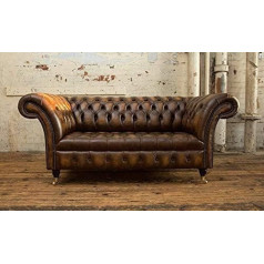 Jvmoebel Chesterfield 2-Seater Couch Leather Textile Upholstery Sofa Couchen Sofas Designer