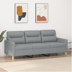 Barash 3 vietų sofa, šviesiai pilka, 180 cm, audinys, Modulinė sofa, Jaunimo sofa, Meilės sėdynė, Dviejų vietų sofa