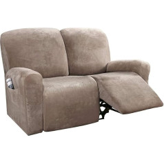 HKPLDE Velvet Recliner Covers 6 gabali dīvāns Covers Recliner Cover, mēbeļu aizsardzība Side Pocket Fit dzīvojamā istaba-brūns