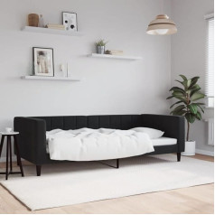 Rantry Day Bed Couch Bed Single Bed Sofa Bed Guest Bed Lounge Sofa Upholstered Sofa Seater Sofa Couch for Living Room Guest Room Black 90 x 200 cm Velvet