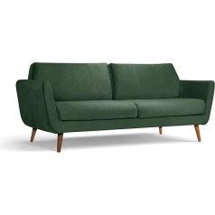 Scandicsofa Aster dīvāns 3 personām 206 cm - moderns trīsvietīgs dīvāns uz koka kājām - skandināvu stila mīkstie dīvāniņi - dīvāns ar retro vintage dizainu dzīvojamai istabai