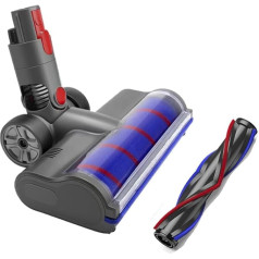 Fictezlove Dyson V7 V8 V8 V10 V11 V15 dulkių siurbliui skirtas atsarginis šepetys, grindų šepetys su priekiniais žibintais ir 1 atsarginis ritinėlis kietoms grindims ir kilimams