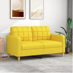 CIADAZ 2-Sitzer-Sofa Hellgelb 140 cm Stoff, Sofas & Couches, Sofa Wohnzimmer, Sofa Für Jugendzimmer, Relaxsofa, Sofa Für Schlafzimmer, Polstersofa 359096