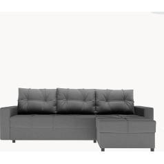 Grekpol - Kampinė sofa su miego funkcija, sofos komplektas, kampinė sofa, sofos komplektas, L formos sofa-lova - FARO (tamsiai pilka (Lars 97), universali)