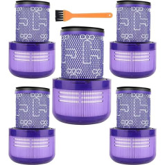 Chain Peak (5 iepakojumā) Rezerves HEPA filtrs, saderīgs ar Dyson V12 Slim Absolute/Complete/Motorhead/Absolute +/Extra putekļsūcēju, aizstāt daļu Nr. 971517-01, 5 filtri, mazgājami un atkārtoti lietojami