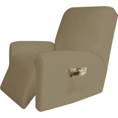 ‎Easy-Going Easy-Going 4 Pack Microfiber Stretch Recliner Chair Covers - Spandex Soft Fitted Sofa Covers Mazgājams mēbeļu aizsargs ar elastīgu apakšdaļu bērniem un mājdzīvniekiem (klāja krēsls, tumšs veļa)