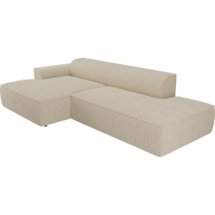 Vente-Unique Corner Sofa - Left Corner - Cord - Cream - NEPIRI