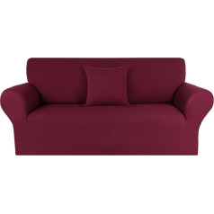 ‎Piccocasa PiccoCasa Stretch Sofa Slipcover 1 gab Spandekss Soft Couch Sofa Cover for 3 Cushions Couch with 1 Throw Cushion Cover Mazgājams mēbeļu pārvalks suņiem Large Wine Red