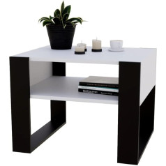 Akke Checked Coffee Table for Living Room Side Table Living Room Table Modern Sofa Table Coffee Table Decorative Furniture for Living Room Living Room Tables Coffee Tables White with Black Legs 65 x