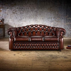 Jvmoebel 3 Seater Chesterfield Leather Sofa Living Room Designer Couchen Upholstered Sofa Sofas