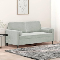 Lapooh 2-Sitzer-Sofa mit Zierkissen Hellgrau 140 cm Samt, Loungesofa, Sofas & Couches, Relaxsofa, Couch für Wohnzimmer, Couch Mit Schlaffunktion - 3200881