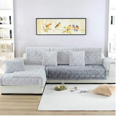 Slipcovers L formas dīvāna pārvalks Stūra dīvāns mājdzīvniekiem Dīvāns Neslīdošs plats sānu līča dīvāna pārvalks pelēks 90 x 160 cm