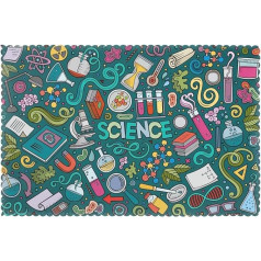 Mqgmz Mazgājami paliktņi Placemats Cartoon Science Theme Print Placemats Set of 6 karstumizturīgi paliktņi