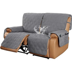 XVBVS Loveseat pārvalks divvietīgam dīvānam ar atzveltnes sēdekli Pārvalki Ūdensnecaurlaidīgs stepēts dīvāns ar atzveltnes sēdekli Mēbeļu aizsargs bērniem Suņiem Kaķiem (krāsa: tumši pelēka)