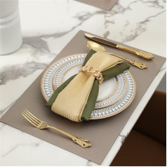 Neafp 9Pcs/Set Leather Placemats galda piederumu paklājiņi galda piederumu paklāji Western Table Pads Bowl Pad for Home Kitchen Accessories Cutlery Set (krāsa: B, izmērs: 9 gab. komplekts) HGCHH