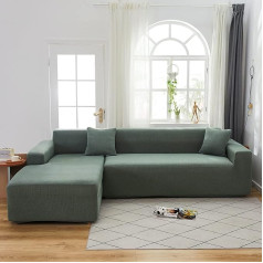 Zglcqsgy Dīvāna pārvalks 4 sēdvietas Stretch Spandex Couch Cover Krēsls Cover Elastīgs neslīdošs stiepšanās pārvalks Mīksts auduma žakarda stiepšanās dīvāna pārvalks Aizsargapvalks dīvāna turētājam (Cypress Green)