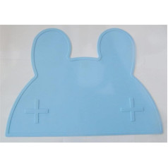 Bangha Silikona paliktnis Silikona pārnēsājamais paliktnis Beautiful Bunny Silicone Placemat Siltuma izturīgs galda piederumu MAT galda dekoru komplekts Placemat Wipeable (krāsa: zila)