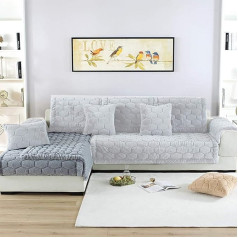 Slipcovers L formas dīvāna pārvalks Stūra dīvāns mājdzīvniekiem Dīvāns Neslīdošs plats sānu līča dīvāna pārvalks pelēks 110 x 210 cm