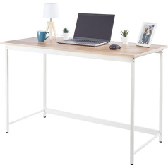 Iris Ohyama BDK-12060 Kompiuterio stalas, medinis stalas, stalas, darbo vieta, paprastas stalas, medis ir metalas, biuras, miegamasis, 60 x 120 x 75, šviesiai rudas