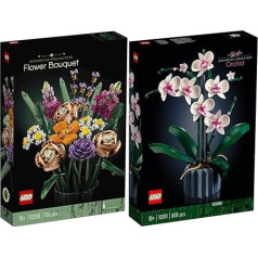 2 Lego komplekti: 10311 Orhideja un 10280 Pušķis