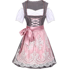 Kobilee Trachten Dāmas: Trachten svārki ar īsām piedurknēm Tracht Dirndl Sexy Dirndl priekšauti Melns sarkans mežģīņu Trachten kleita Oktoberfest Trachten blūze Melns sarkans mežģīņu Trachten kleita