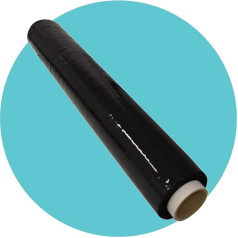 triplast 400 mm x 250 m Schrumpffolie für Paletten - Schwarz (6 Stück)