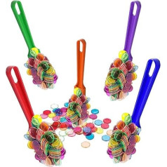 Dacefloy Бинго магнитные палочки набор, 5 шт. разноцветные магнитные палочки с 500 прозрачных металлических фишек кольца для игрушек школьные пр