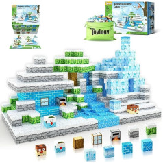 Magnētiskie klucīši - Build Mine Magnets World World Set, Magnētu pasaule Frozen Edition Bērnu rotaļlieta 3 4 5 6 gadiem Dāvanu meitenēm Magnētiskā spēle Princess Castle STEM rotaļlieta 3+ bērniem