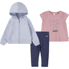 Levi's Kids 3 gab. biksīšu komplekts ar ZF kapuci, meitenīte, 3 mēneši, Tea Tree Pink