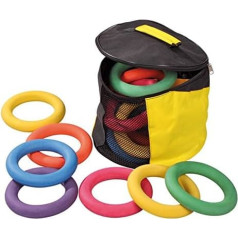 Betzold Sport - 15 Moosgummi-Tennisringe, Wurfring, Für Wurftraining, Schwimmen, UVM., Ø je Ring: 16,5 cm, in praktischer Nylon Aufbewahrungstasche