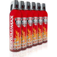 XENOTEC Premium ugunsdzēsības aerosols - 6 gabali - 750 ml - Stopfire - Auto ugunsdzēšamais aparāts - Reinoldmax - atkārtoti lietojams - piemērots smērvielu ugunsgrēkiem - 6 x 750 g