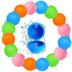 SOPPYCID 16 gabali atkārtoti lietojami ūdens baloni, vasaras rotaļlietas, āra aktivitātes, baseina pludmales rotaļlieta bērniem vecumā no 3 līdz 12 gadiem