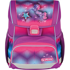 Herlitz® Loop skolas soma, bērnu organizators skolēniem, bērniem, stingra mugura, Unisex, skolas soma uz muguras, ietilpīga izturīga skolas mugursoma, Funky Horse, daudzkrāsaina, M, daudzkrāsaina,