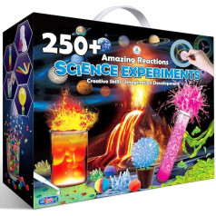 UNGLINGA 250+ наборы для научных экспериментов для детей, мальчики девочки игрушки подарки на день рождения идеи, химия набор, STEM деятельность об