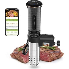 KitchenBoss Sous Vide Garer Stick WiFi: Sous Vide Rod Wi-Fi Precision Cooker Immersion Diving Ciculator App Control IPX7 Waterproof Ultra Quiet LED Touch Display 1100 W 40 °C - 90 °C