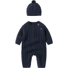 QINQNC Baby Boy Girl Cable Knitted Romper Новорожденный Младенец Свитер Onesie с Hat Cap Экипировка Трикотаж Мода Свитер Трикотаж