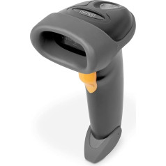 DIGITUS DA-81003 - 2D svītrkodu skeneris ar Bluetooth - IP54 - 2000 mAh akumulators - Maksimālais diapazons: 12 m - Darbības laiks: Max 18 stundas - Skenēšanas platums: 10 cm - Svītrkodiem un QR kodiem - Melns/pelēks