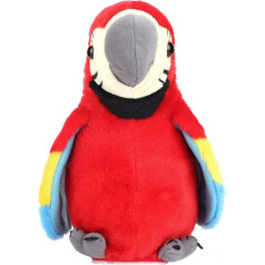 Biitfuu The Electric Talking Parrot Plush Bird Repeats What You Say Cartoon Cute Solid Toy Recording Educational Children's Toy (Red)