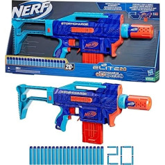 Nerf Elite 2.0 Stormcharge blasteris ar klipu magazīnu, 20 šautriņām, plecu balstu un stobra stiprinājumu - Wild Edition