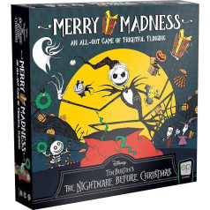 USAopoly The OP Disney Tim Burton's The Nightmare Before Christmas Merry Madness - kauliņu spēle - no 6 gadiem - 3 līdz 5 spēlētājiem - angļu valodā