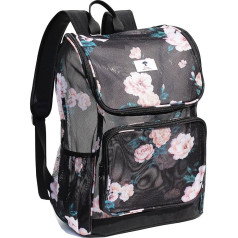 ESVAN Original Print Mesh Backpack Transparent Bag Transparent Pack for School Beach Gym Multipurpose Women Men