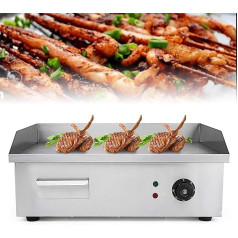 3000 W elektriskā grilēšanas plate darba telpai, Kommerzielle Kochplatte Aus Edelstahl Mit Einstellbarer Temperatur Von 50-300 °C, Teppanyaki Zum Grillen Von Steaks, Eiern Und Pfannkuchen