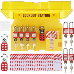 GABEALF Lockout-Tagout-Station mit 8 Sicherheitsvorhängeschlössern, 3 Haspen und 20 Lockout-Tags, Lock-Out-Tagout-Board mit -Geräten