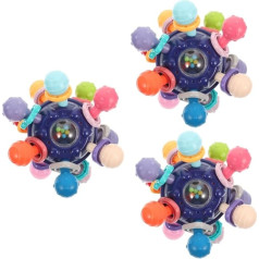 ifundom 3gab Manhattan Catch Ball Toy agrīnai attīstībai košļājamā rotaļlieta bumbiņu satveršanai bumbiņu rotaļlieta košļājamā rotaļlieta mazuļu rotaļlieta sensoro teeteris mazuļu mīklu plastmasa