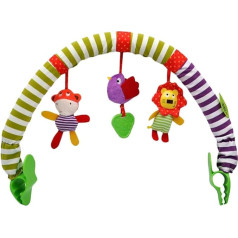 Tianbi Baby Bow Toy, Cute Forest Cloth Animal Birds Toy Baby Travel Play Arch Activity Bar for Pram Rattle Cot