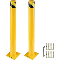 VEVOR Zwei 122 cm Parkplatz-Sicherheitspoller Parkschrankenpfosten, 20 x 20 cm Parkbarriere Parkpfosten, Parkpfosten Verkehrsstraßenröhre Stange, Geeignet für Innen- und Außenbereiche, Parkplätze