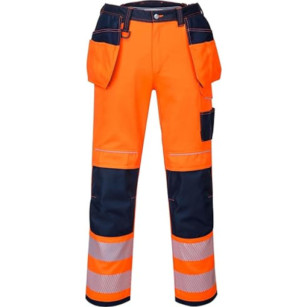 Portwest PW3 T501ONR30 Hi-Vis bikses, izmērs: 30, oranža/melnbrūna krāsā