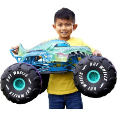 Hot Wheels RC Monster Trucks Mega-Wrex 1:6 mēroga īpaši liela tālvadības pults vadāma kravas automašīna, kas ir vairāk nekā 60 cm gara HPK28